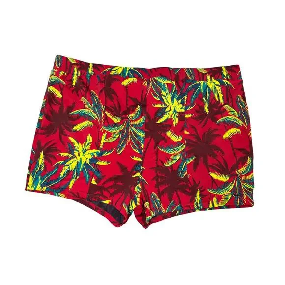 Torrid Red Palm Tropical Print Retro Wireless Ruched Bikini Top & Bottom Set 5X - Picture 10 of 13